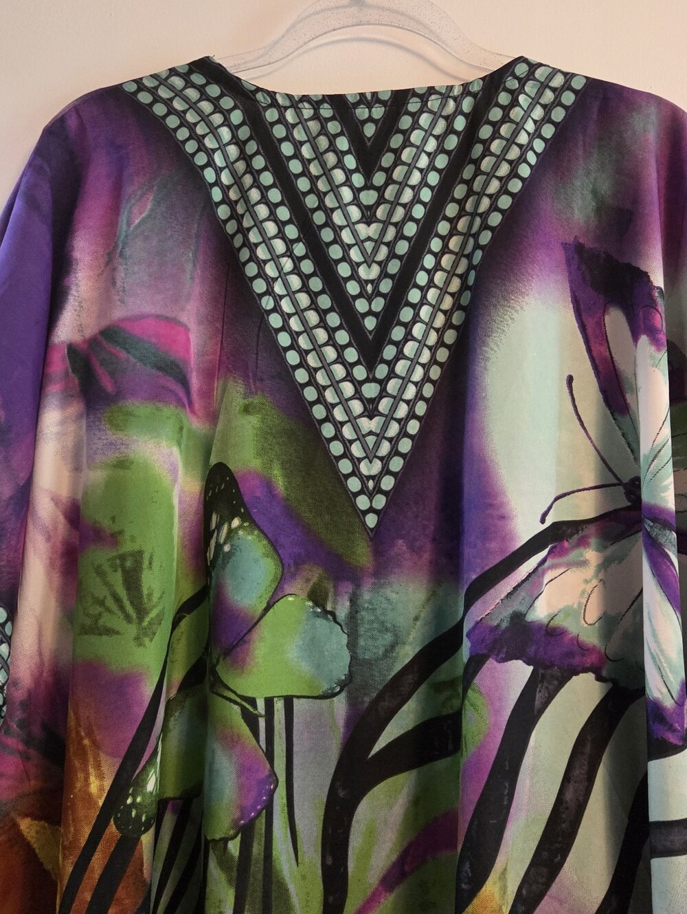 WINLAR Vintage Butterfly Print Kaftan Mumu One Size - Picture 6 of 7